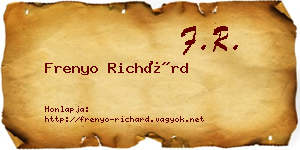 Frenyo Richárd névjegykártya