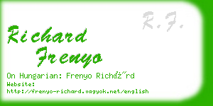 richard frenyo business card